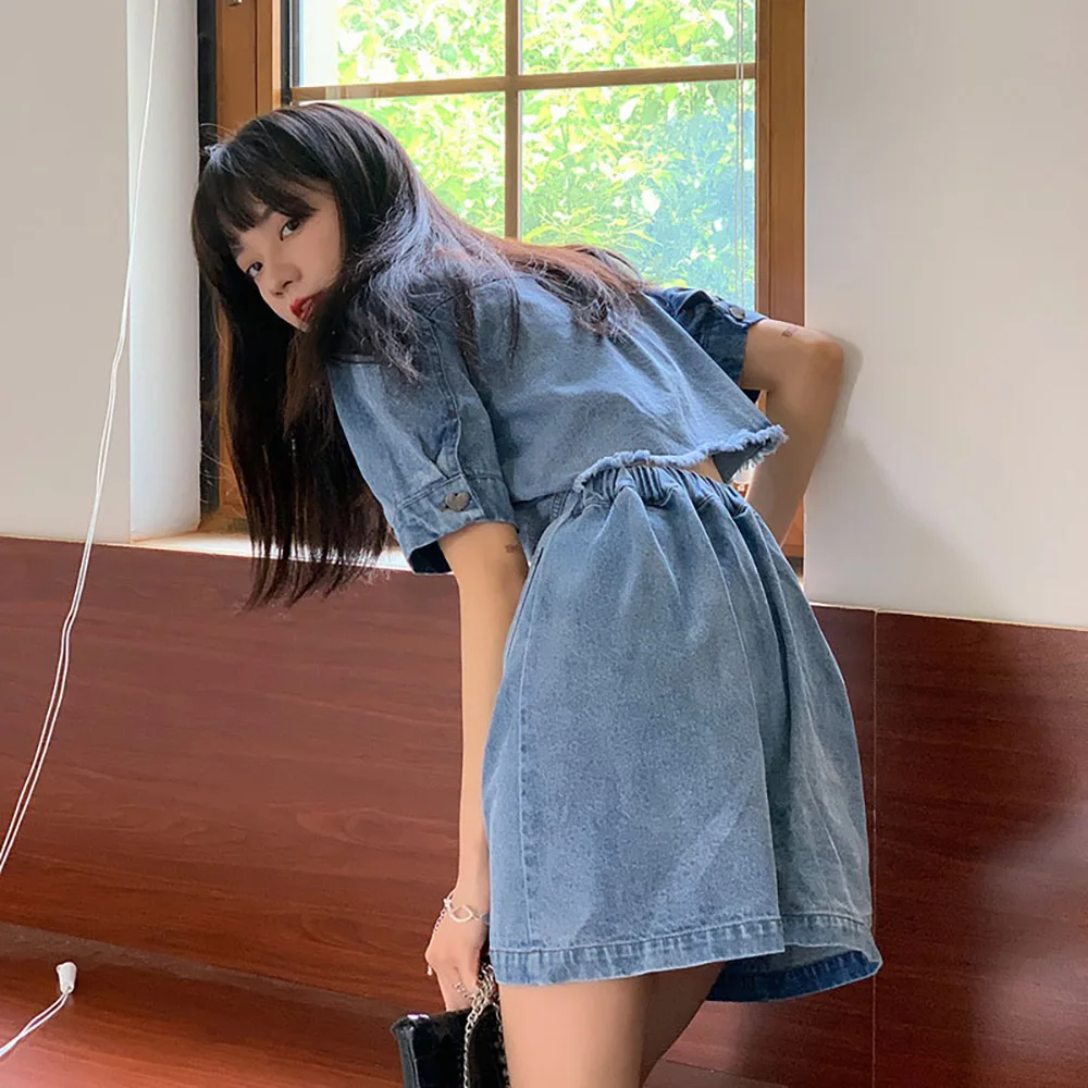 

Однобортное облегающее женское джинсовое платье большого размера d, летние повседневные свободные мини-платья-трапеции с вырезами на талии, женское платье