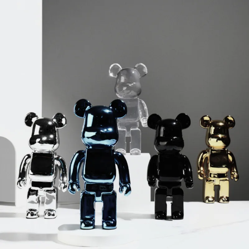 

26 см обшивка Bearbricklys 400% статуя агрессивный медведь Скульптура фигурка украшения стол украшение книжная полка гостиная домашний декор
