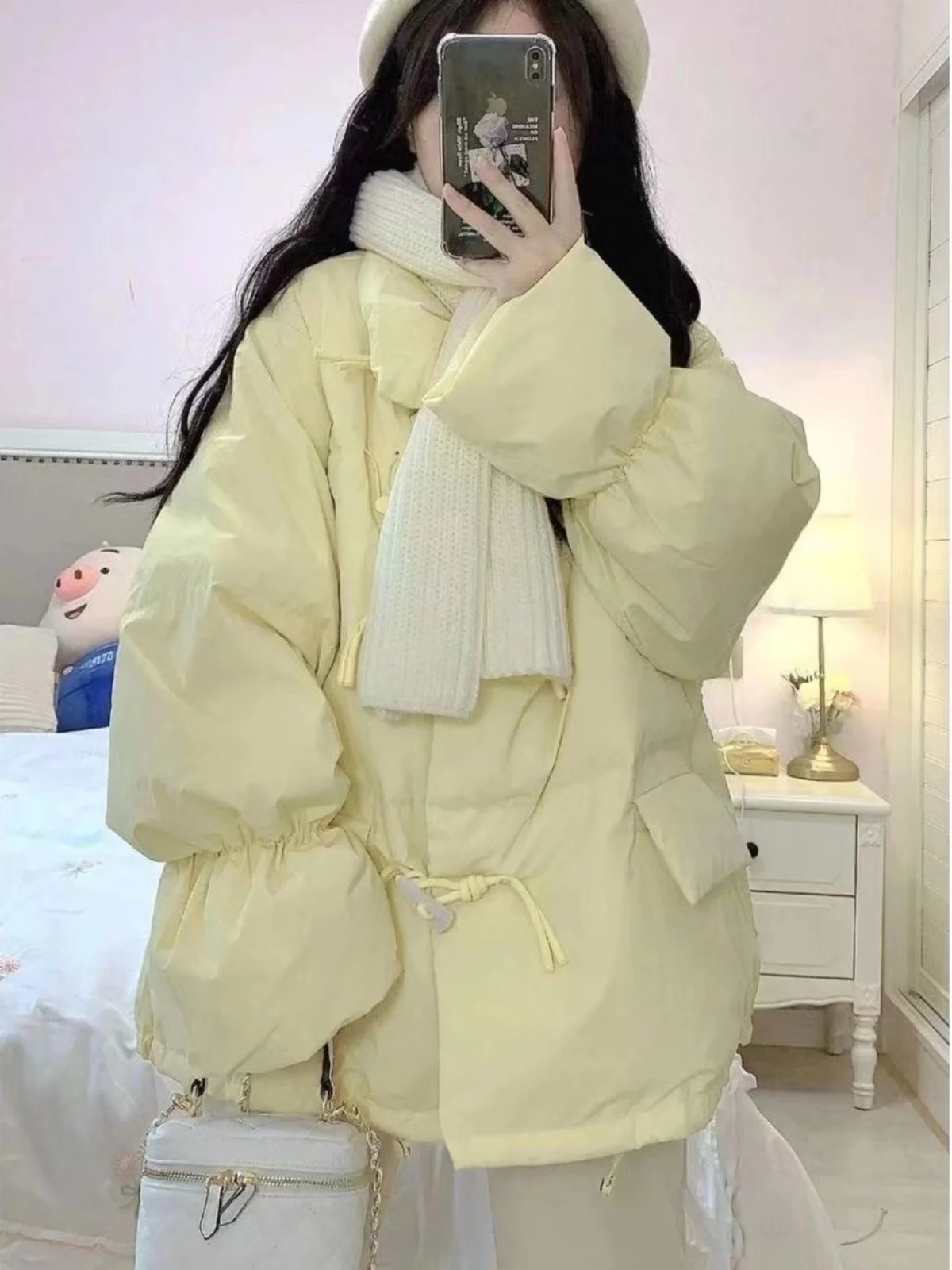 Пуховик с хлопковой подкладкой женская зимняя одежда 2024 новинка корейского