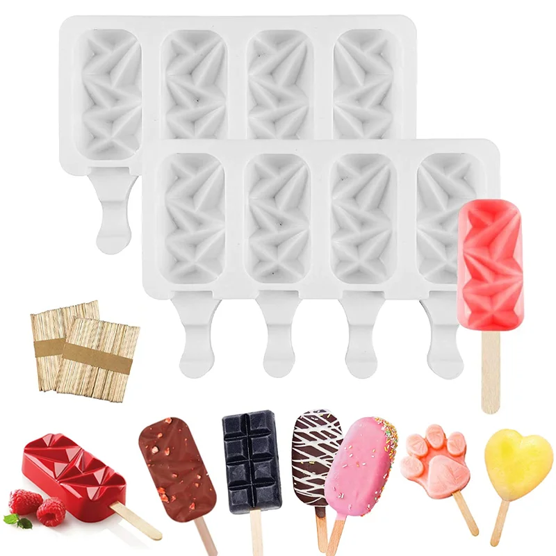 

4 Cell Magnum Silicone Mold Silicone Ice Cream Mold Popsicle Molds DIY Ice Cream Mould Ice Pop Maker Mould Ice Tray