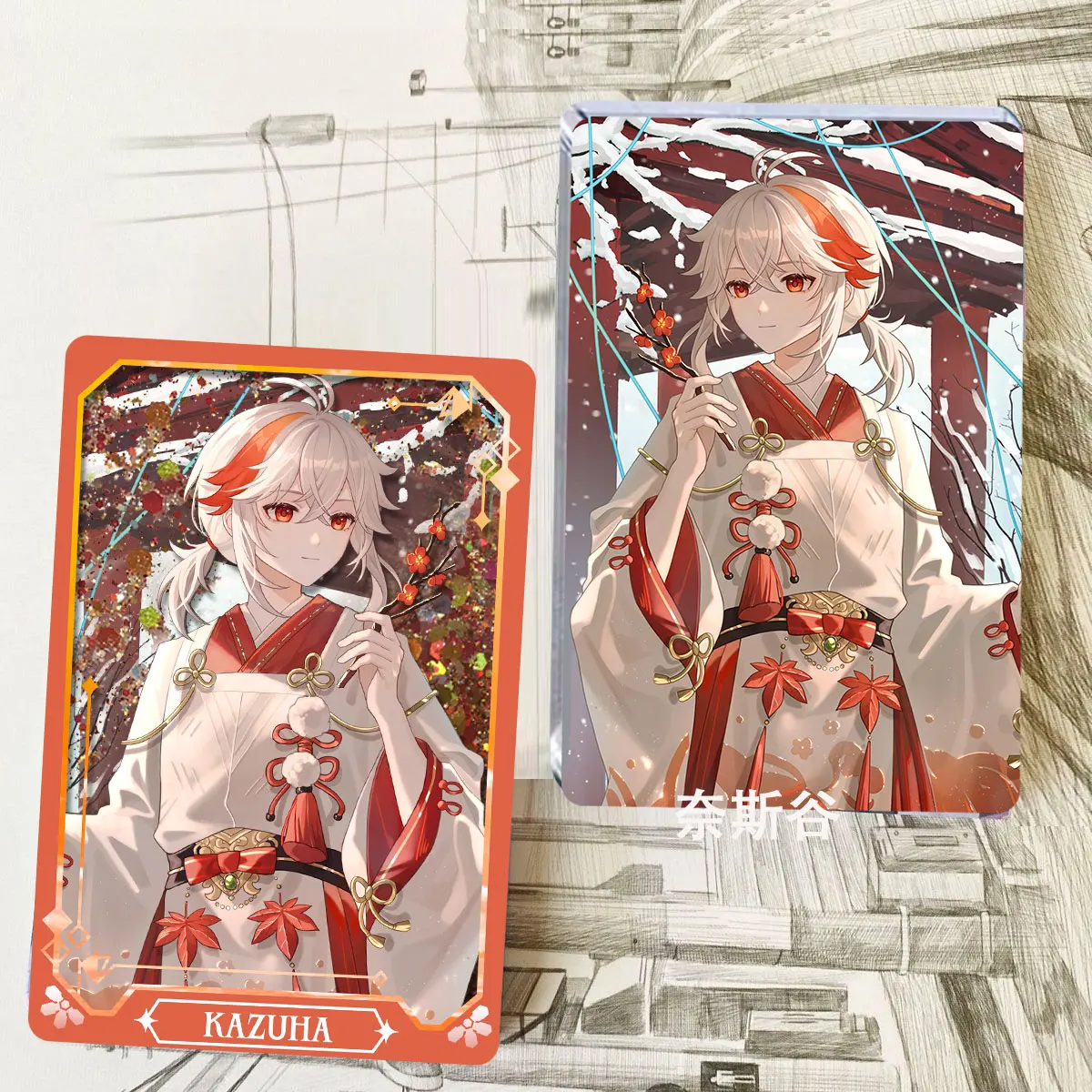 2024 аниме Genshin Impact Wind God Game Kaedehara Kazuha Venti Balladeer Xiao Quicksand Маджонг Значок Стенд Карты