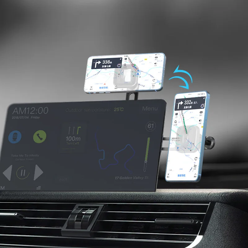 For Tesla Model 3 X S Y Interior Accessories,Car Floating Screen Magnetic Mobile Phone Holder,Foldable Metal Mobile Phone Holder