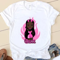 wholesale women fashion queen doll girl top printed short sleeved t shirt custom logo shirt ladies summer graphic t shirts