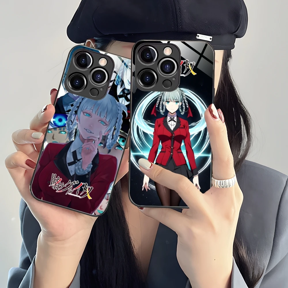 Kakegurui Kirari Anime Mobile Cell Phone Case for iPhone 16 15 14 13 12 11 X XR XS 8 Pro Max Plus Mini PC Glass Cover Shell