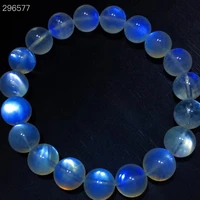 natural blue light moonstone clear round beads bracelet women men jewelry 10 5mm moonstone beads aaaaa