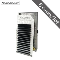 nagaraku 6 cases lot eyelash extension synthetic mink individual eyelash mix 7 15mm mix 16 lines high quality soft lashes