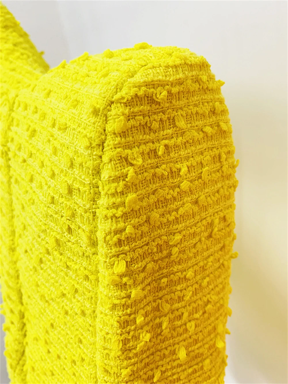 Luxury Blazer for Women 2023 New Yellow High Quality Shrug Bead Tweed Blazer Peak Shoulder Cardigan Outfit Female Formal Jacket