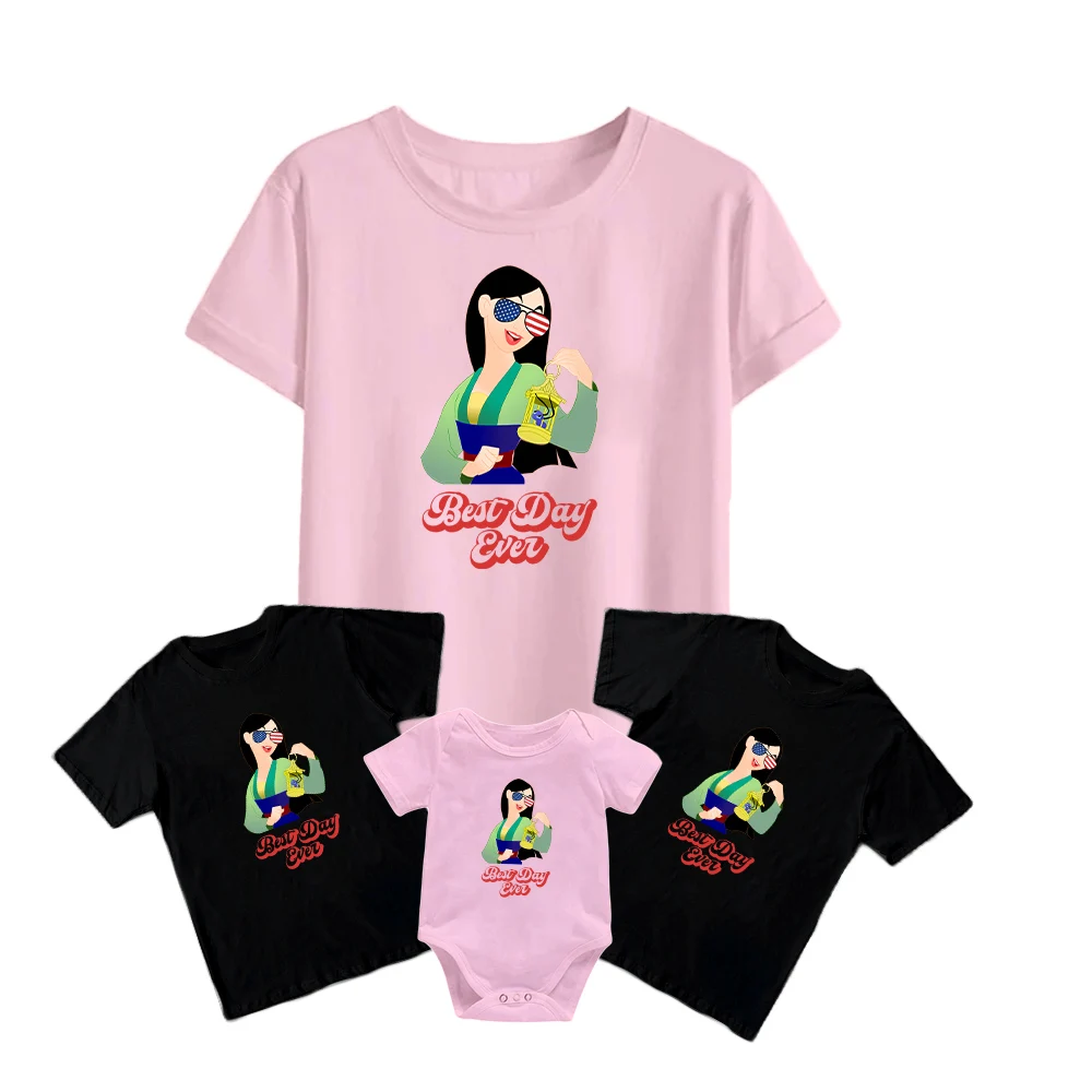 Футболки Disney Mulan с американским флагом солнцезащитные очки детские коротким