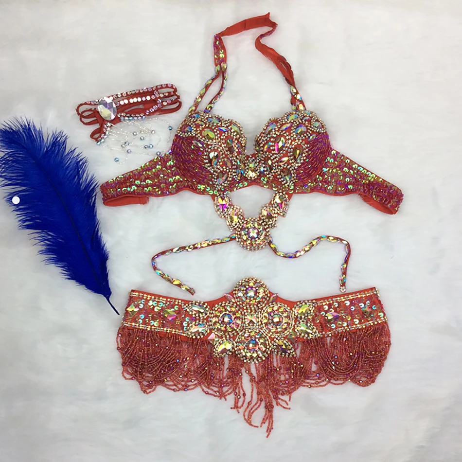 Женский сексуальный бюстгальтер и пояс для танца живота цвет в ассортименте