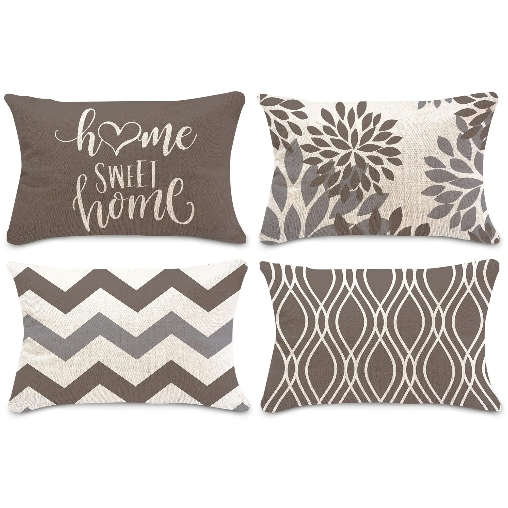 

Grey white geometric linen pillowcase sofa cushion cover home decoration can be customized for you 30x50 40x60