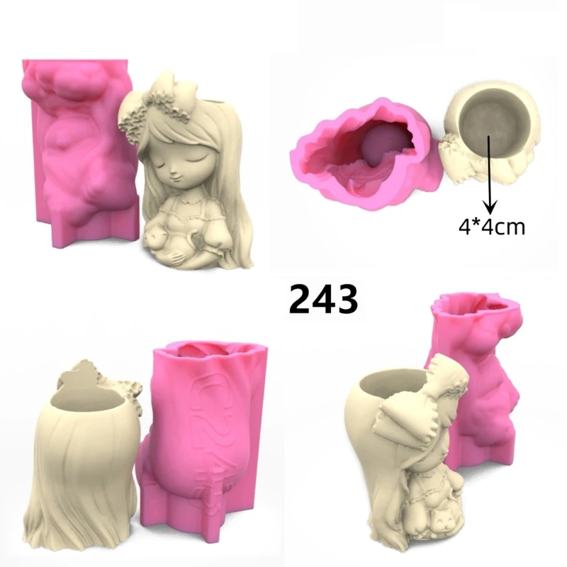 Держатель для ручек цветочный горшок силиконовая форма милые девушки эпоксидной