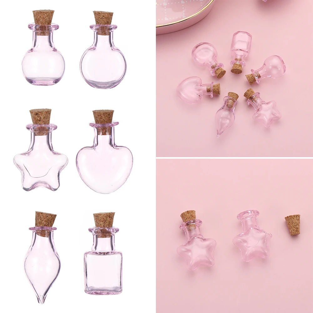 

5pcs Mini Glass Cork Bottles Empty Sample Jars Wishing Bottle Wedding Home Decoration DIY Pendants Cork Stopper Storage Vial