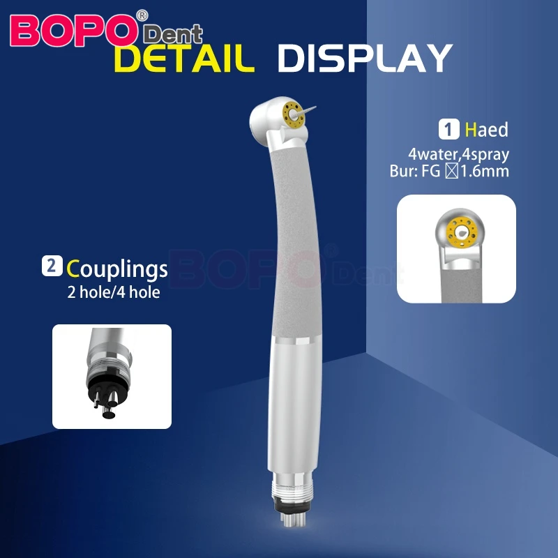 

BOPODENT Dental 5 Led Light High Speed Handpiece Shadowless E-Generator 5 LED Dental Hand Piece Dental Equipment Dentists