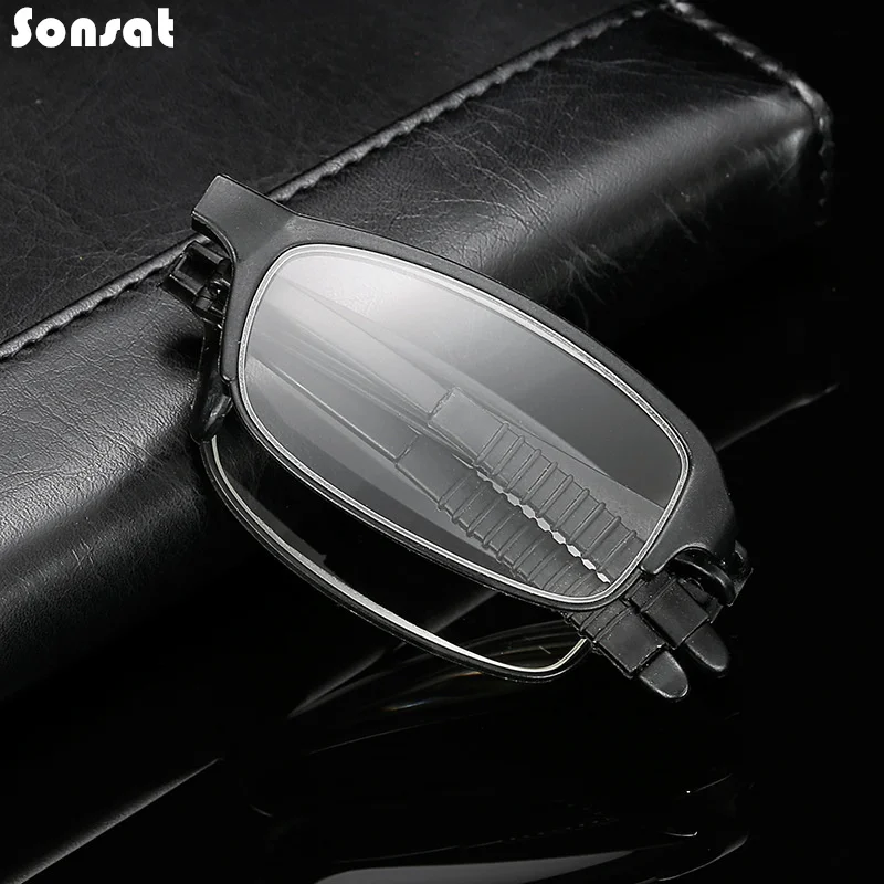 

Складные очки для чтения с чехлом для мужчин и женщин TR90 прозрачные линзы для дальнозоркости фотоочки с диоптриями + 1,0 ~ + 4,0