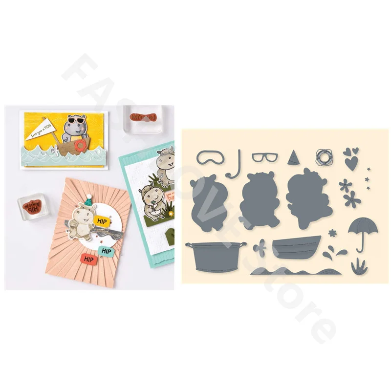 

2022 New Christmas Cool Bull Metal Cutting Dies And Clear Stamps For Decorating Paper Cards Scrapbooking Album Embossing Crafts