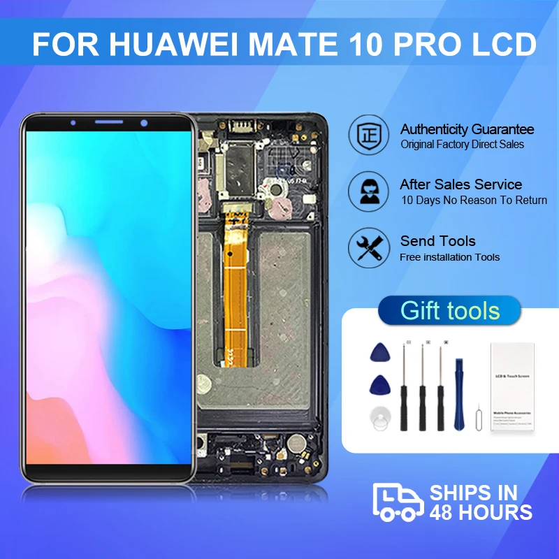 

OLED-дисплей 6,0 дюйма для Huawei Mate 10 Pro, сенсорный ЖК-экран, дигитайзер, телефон в сборе с рамкой