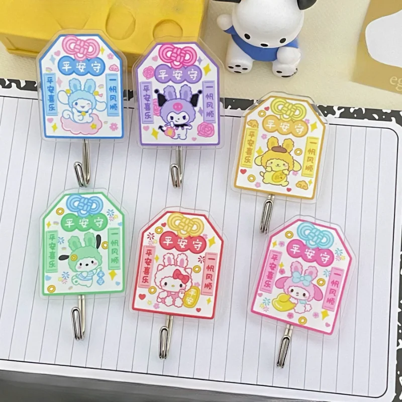 

Sanrio Cinnamoroll My Melody Pompompurin Dormitory Hook New Mini Acrylic Cartoon Good Look No Punching and No Trace Sticky Hook