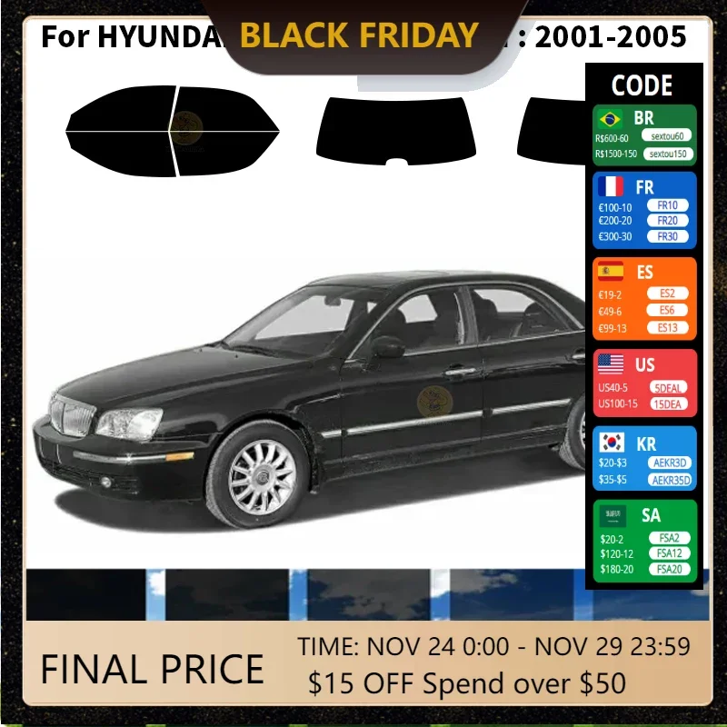 

Precut nanoceramics car UV Window Tint Kit Automotive Window Film For HYUNDAI XG350 4 DR SEDAN 2001-2005