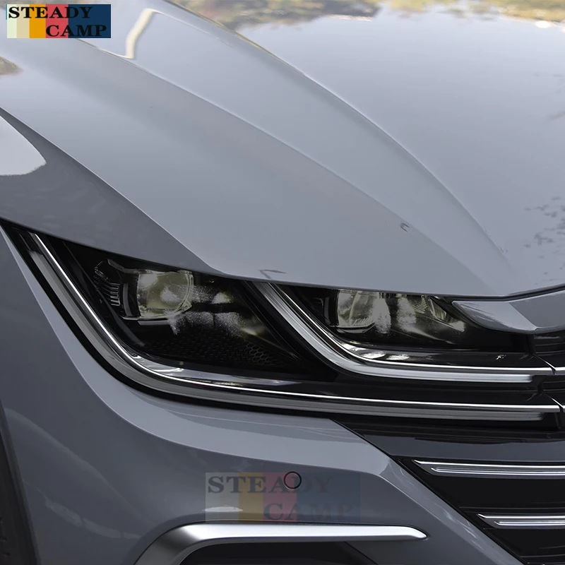 

2 Pcs Car Headlight Protective Film Smoked Black Tint Wrap Vinyl Transparent TPU Sticker For Volkswagen VW CC Arteon 2018-On