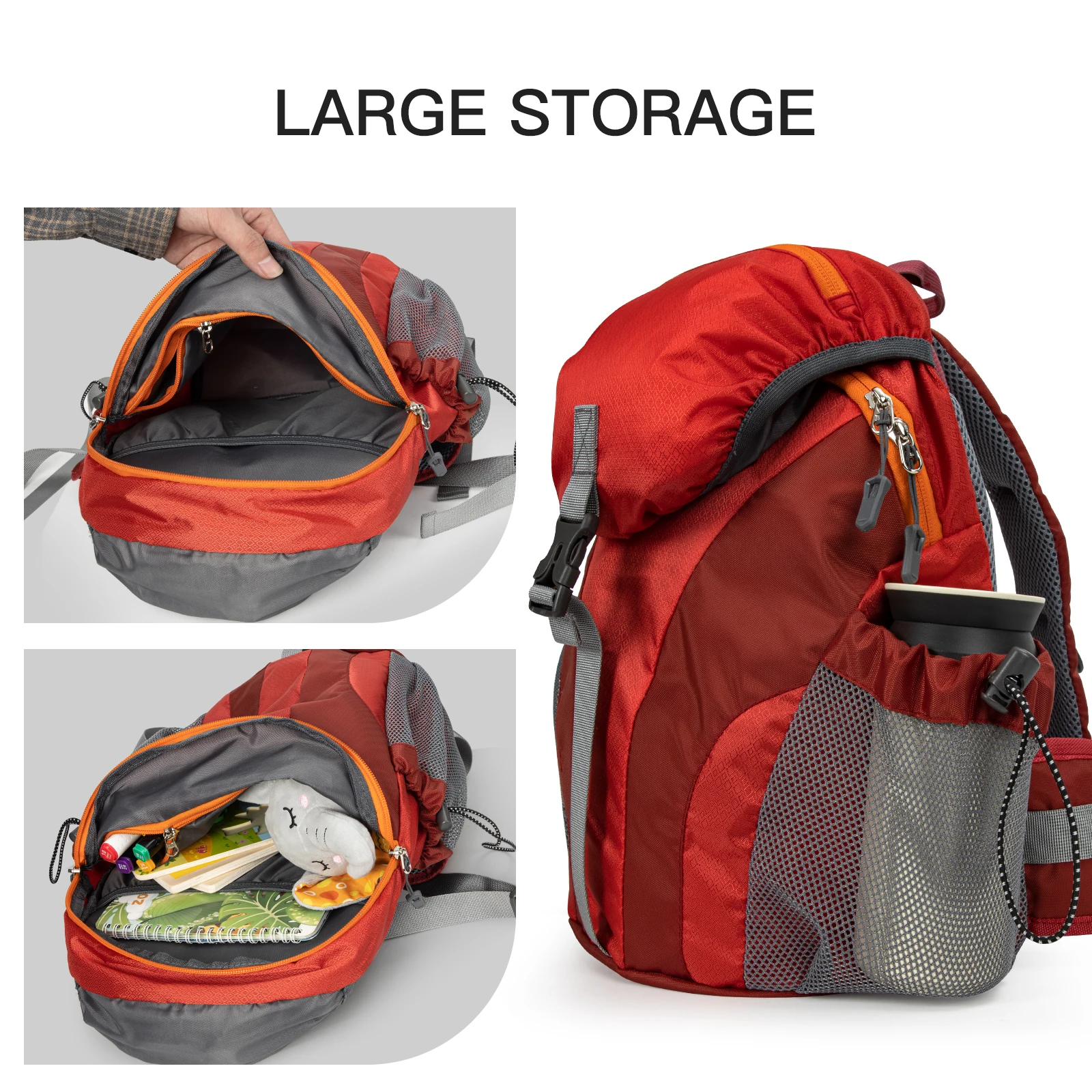 Night Cat Hiking Backpack MountaineerNight Cat 15L Kids Hiking Bing Backpack with Rain Cover Travel Camping Backpack for Outdoor