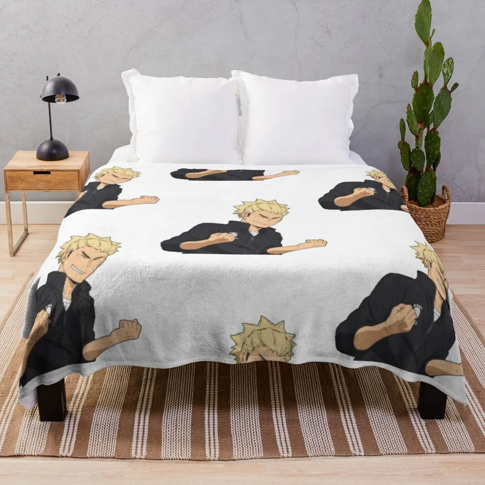 

Plaid Target Fluffy Blanket Chenille Haikyuu Coach Ukai Throw Blankets