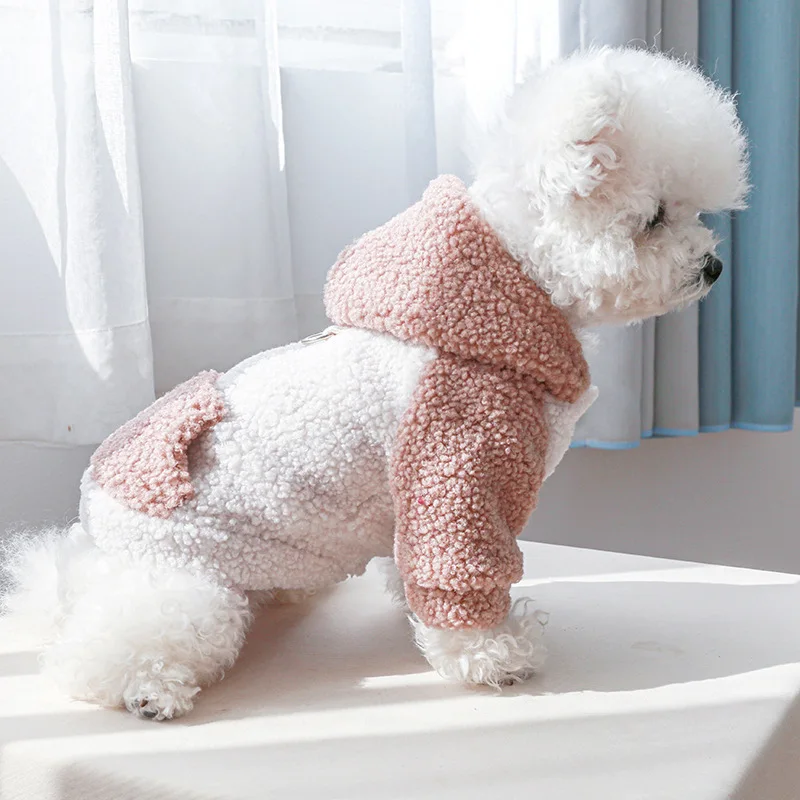 

Warm Fleece Sweatshirts Brushed Dog Clothes Pet Supplies Accessories Cute Dog Hoodie