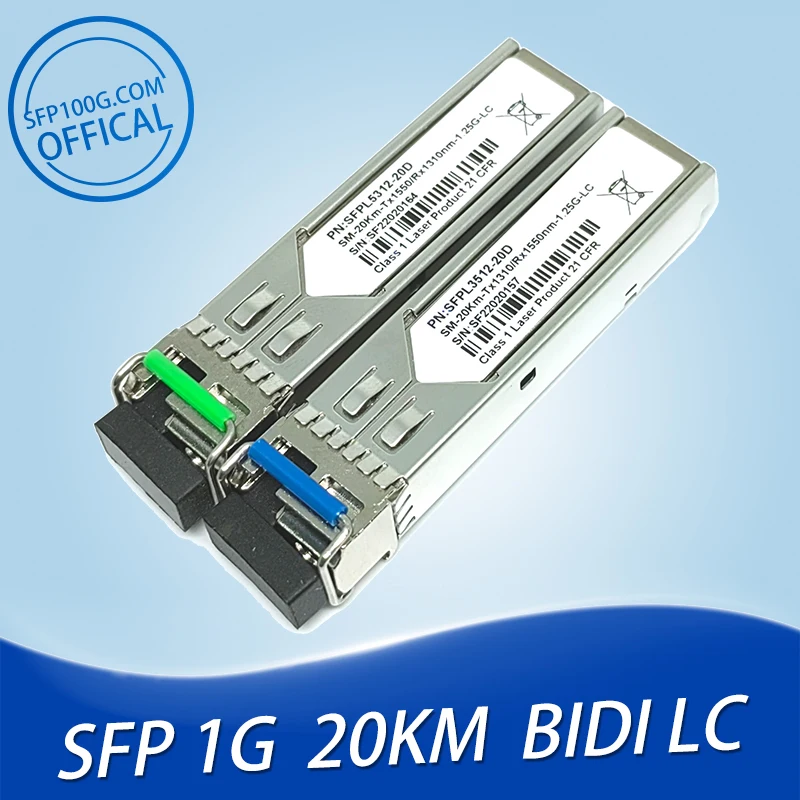 1Gb LC SFP Module Single Bidi Fiber Optical Transceiver Gigabit 3-80km Compatible with Arista/Extreme/Mikrotik/Cisco Wwitch