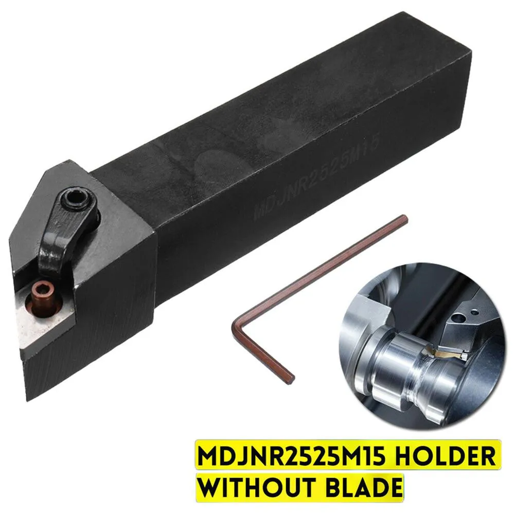 

Turning Tool Holder Uncoated With Wrench 25×150MM Alloy Steel Black Cylindrical Lathe FOR DNMG1506 MDJNR2525M15