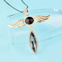 kioozol classic big crystal angel wings pendant necklaces necklace for women fashion jewelry 2022 new accessories 448 ko1