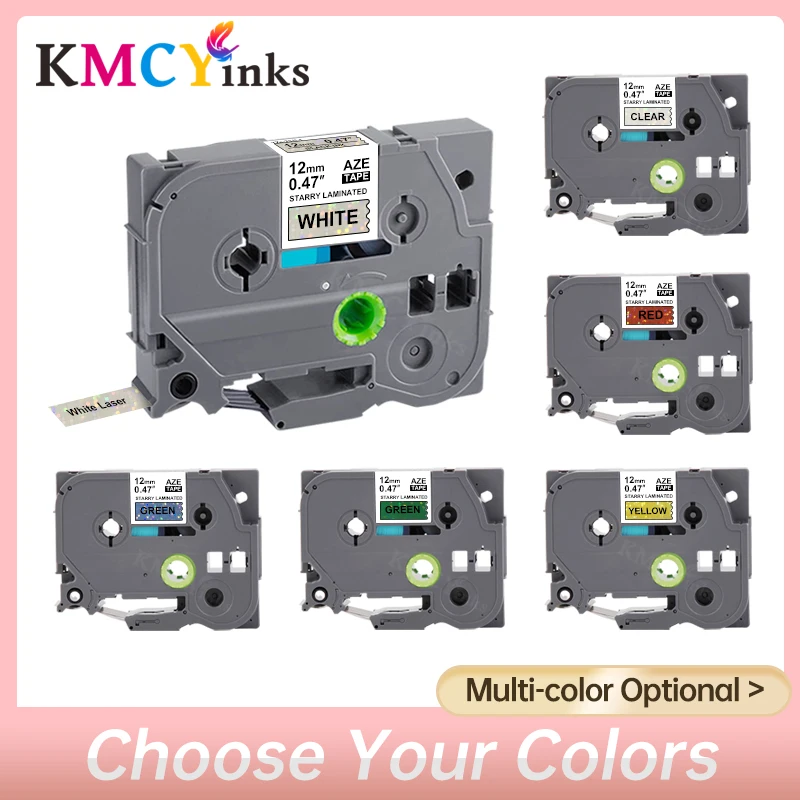 

KMCYinks Laminated Tapes Compatible for Brother Tz231 Tze-231 Tze 231L1 241L1 631L1 P Touch Printer TZ 12mm Label Maker PT-D210