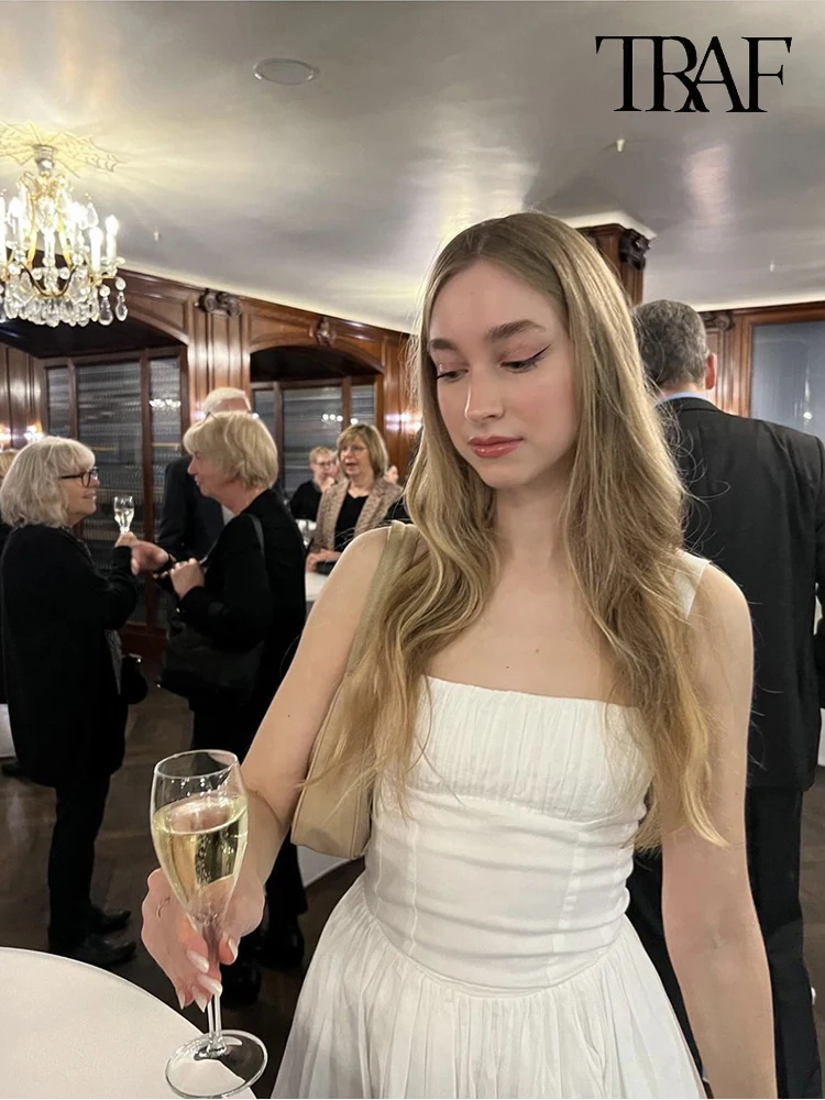 Traf Женское Однотонное Мини-платье На Тонких Бретельках Для Похудения