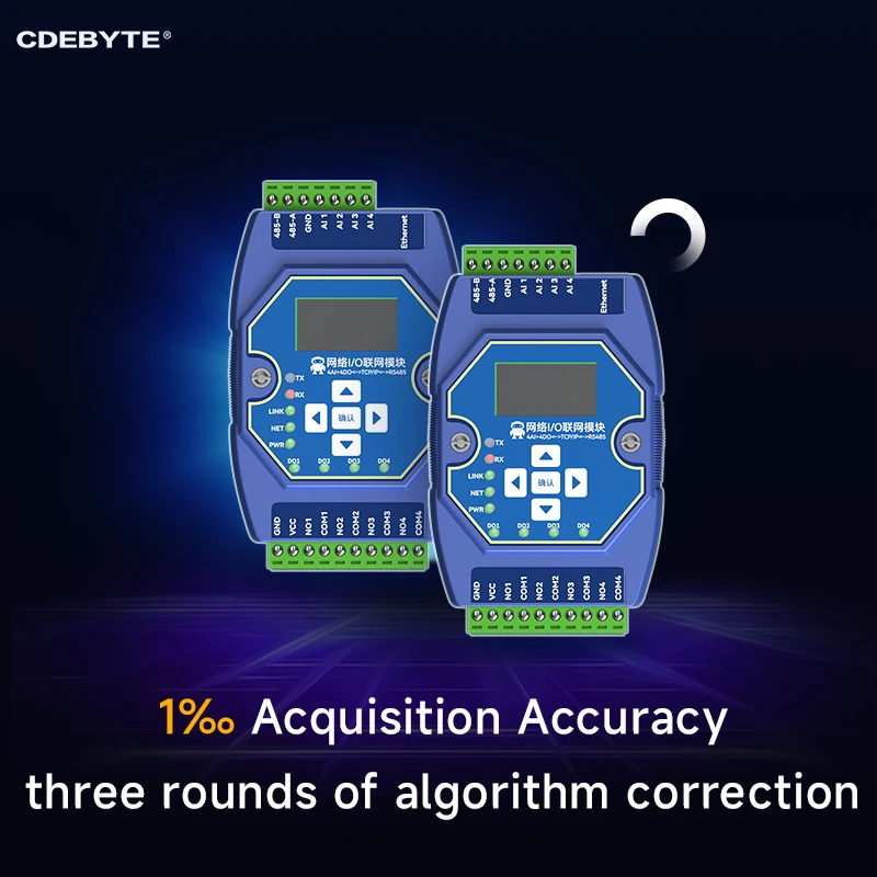Ethernet I/0 Networking Module 4AI 4DO ModBus Protocol RS485 RJ45 Network Port CDEBYTE ME31-XAAX0440 Ethernet Networking Module