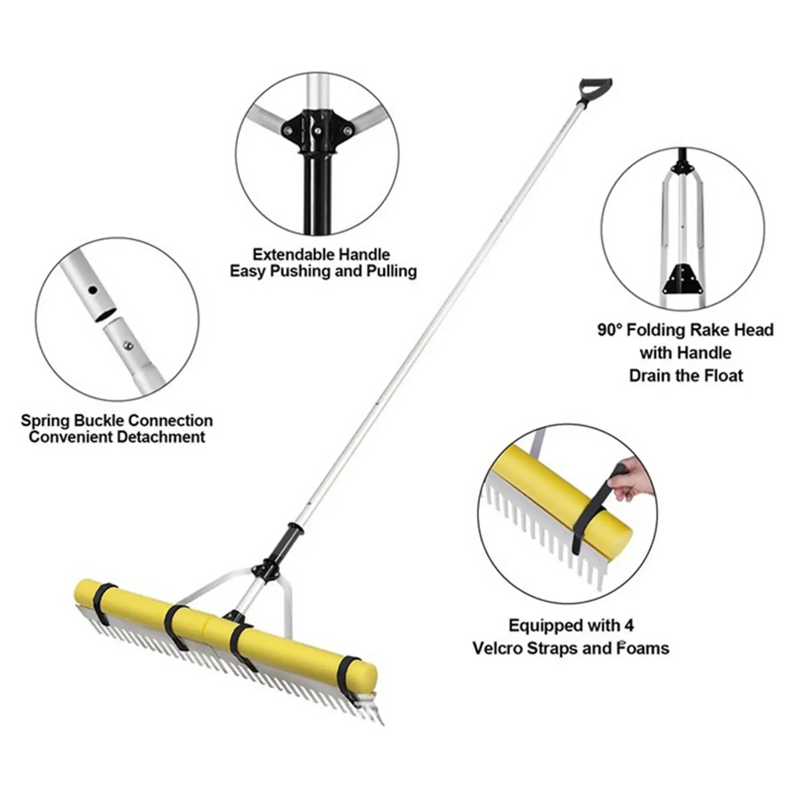 92 см головка плавающего Озерного пруда грабли для удаления листьев