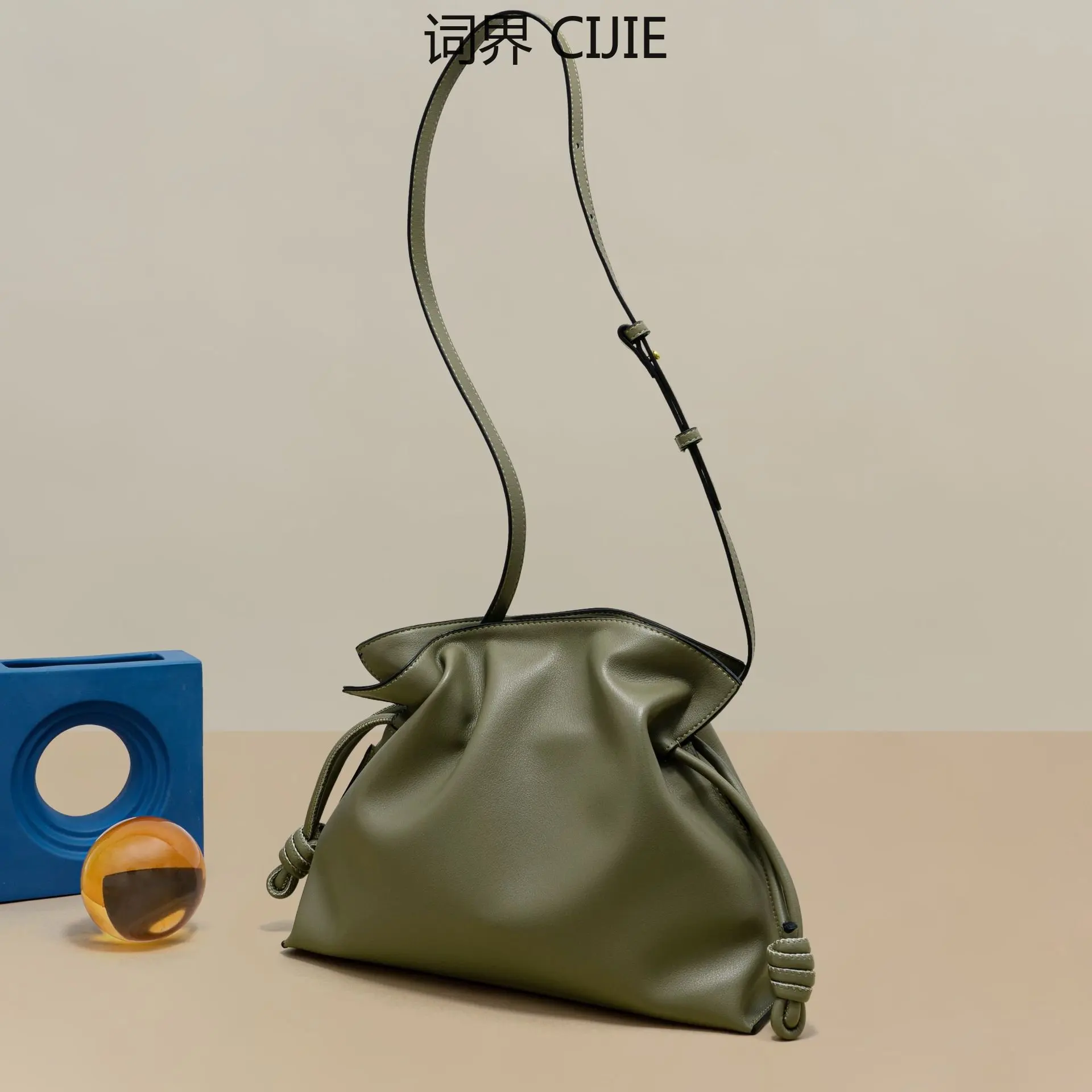 

CIJIE Genuine Leather Women's Bag Drawstring Lucky Bag Bag Shoulder Cross Body Bucket Bag Hand Bag