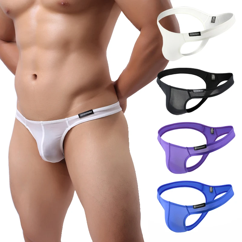 

AIIOU Sexy Lace Men Underwear Mesh Transparent Gay G-string Thong Jocks Exotic Seamless T-back Briefs Bikini Tanga Underpants