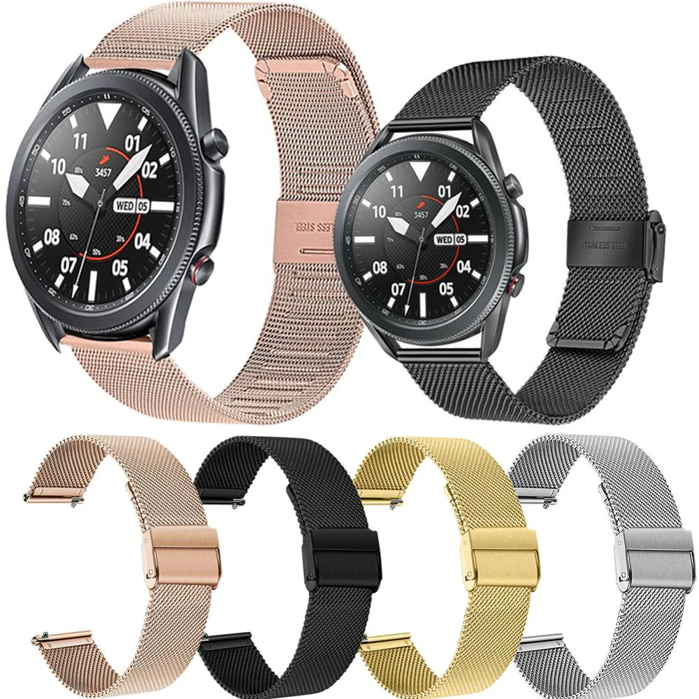 

Stainless Steel Strap For Samsung Galaxy Watch 3 45mm 41mm/Active 2 For Huami Amazfit GTS Bip 20mm 22mm Bracelet Huawei GT/2/2E