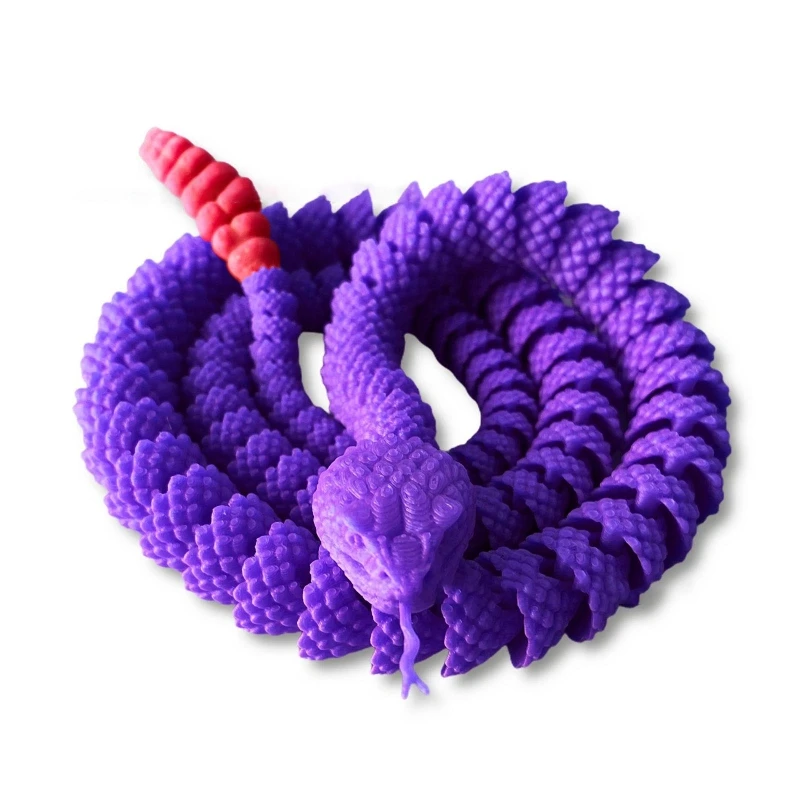 

3D Printed Jointed Rattlesnake Kids Toy Adjustable Joints Animal Figurine