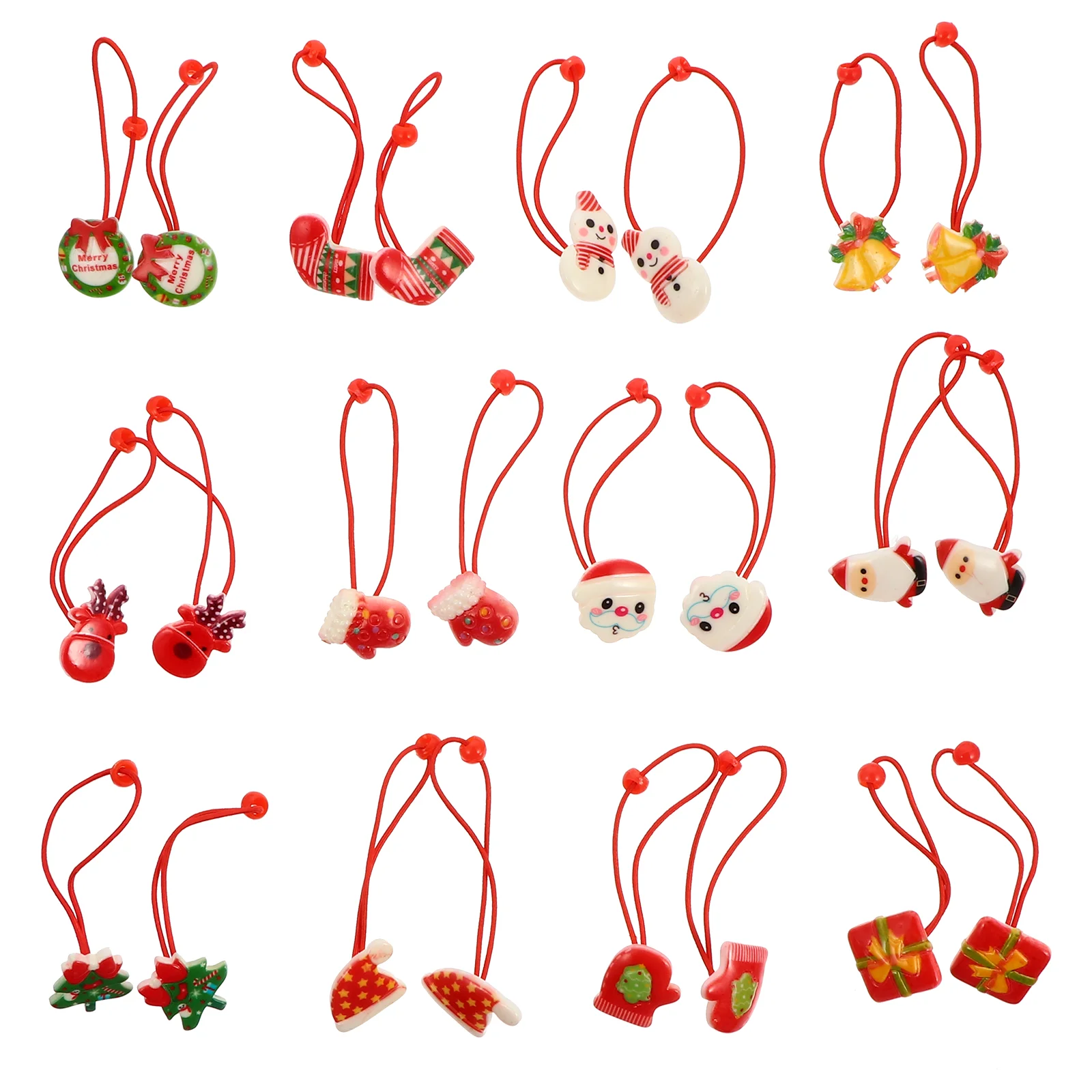 

Hair Christmas Ropes Ties Ponytail Holder Elastic Tieaccessories Bands Babygirls