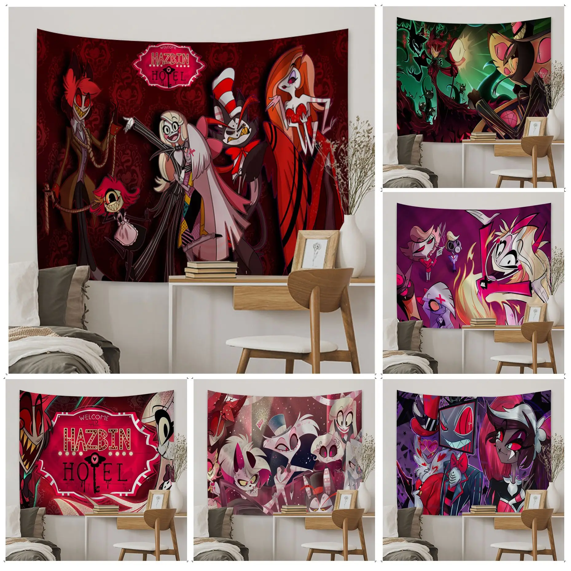 

Hazbin Hotel Wall Tapestry Bohemian Wall Tapestries Mandala Wall Art Decor