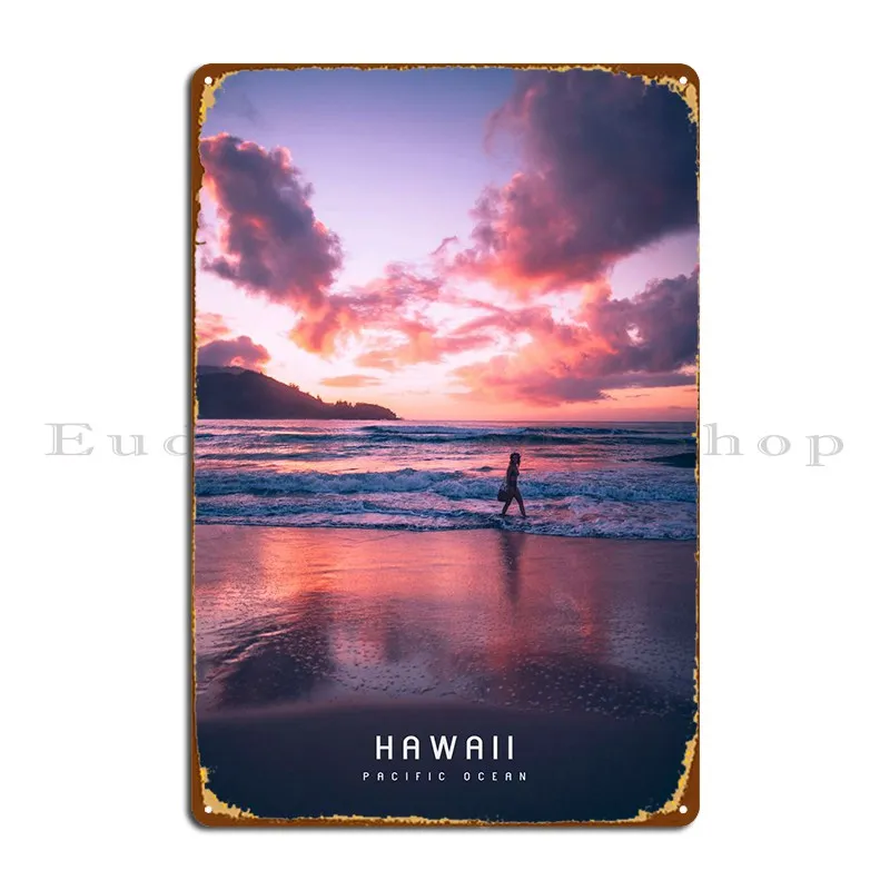 

Hawaii Metal Plaque Rusty Pub Garage Printed Club Tin Sign Poster