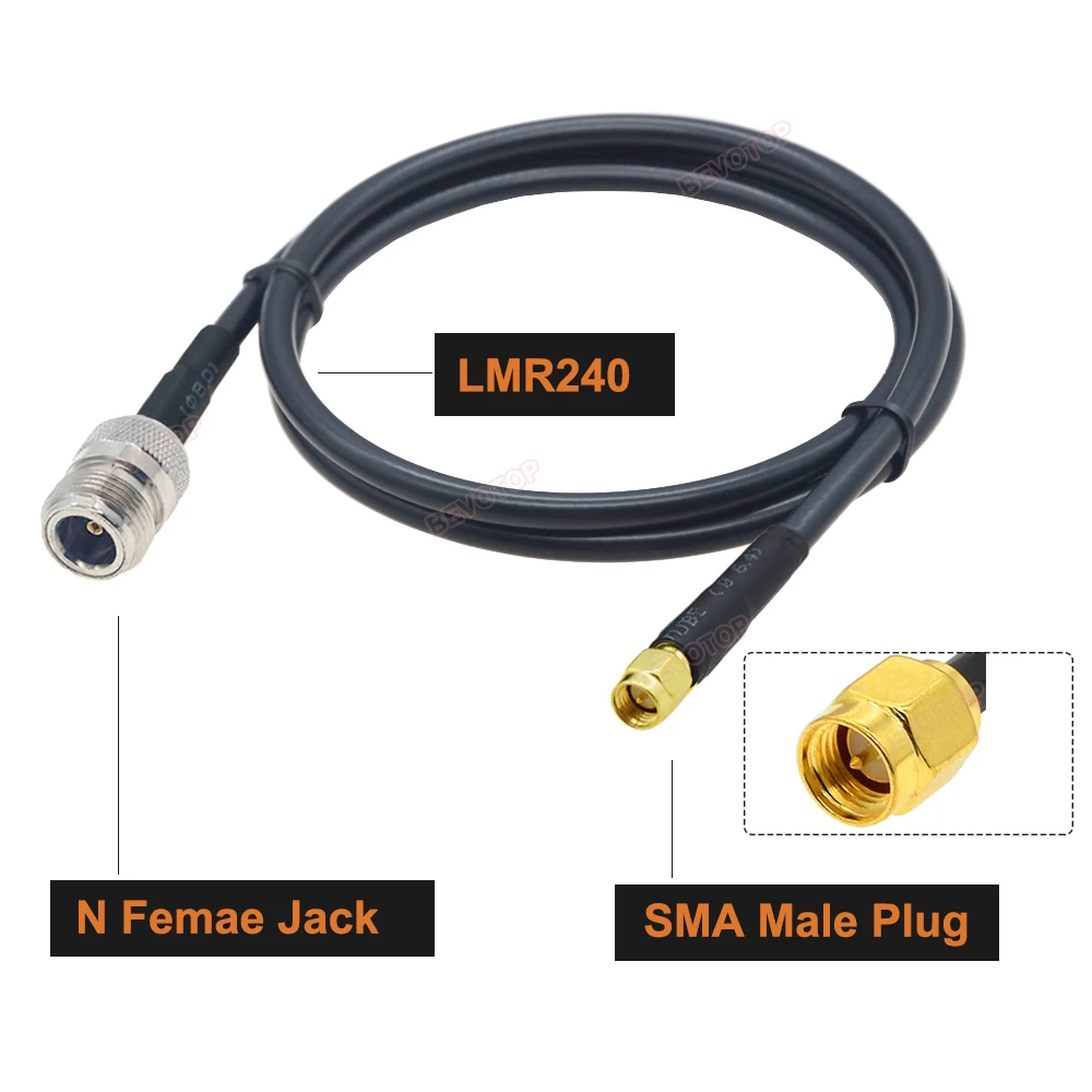 Кабель LMR240 со штекером SMA и N мужской телефон 50 Ом 50-4 радиочастотный коаксиальный