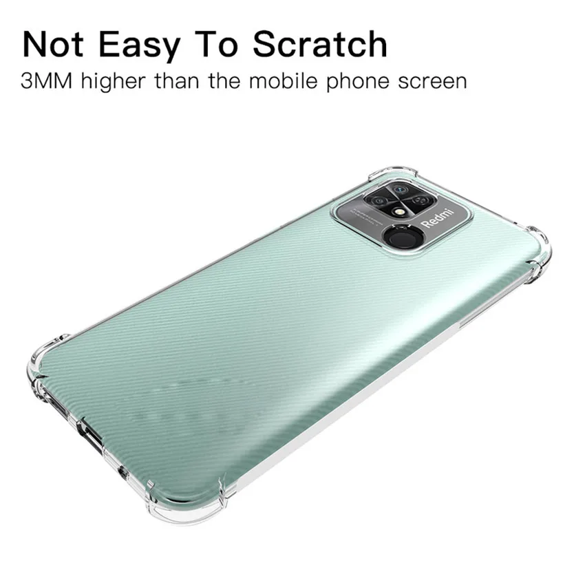 Redmi note 12 pro Case Redmi 10A Clear Silicone Cover Redmi 10C Anti-Shock Protector Redminote 12 pro plus Glass+Case Redmi 10