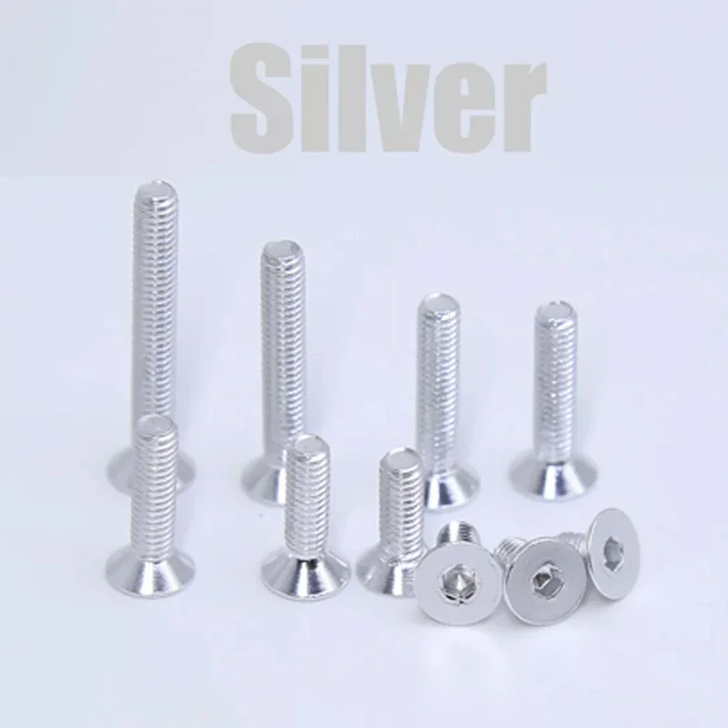 

5 шт. цветные винты M5, длина 6 мм-30 мм, алюминиевый сплав 7075, болты с потайной головкой DIN7991, винты с шестигранной головкой, анодированная модель «сделай сам»