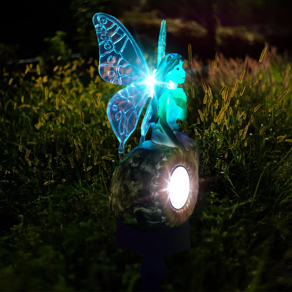 

Stake Statue Lamp Garden Decor Landscaping Home Outdoor Party Ornament Pathway Colorful Holiday Yard Solar Powered Flower Light