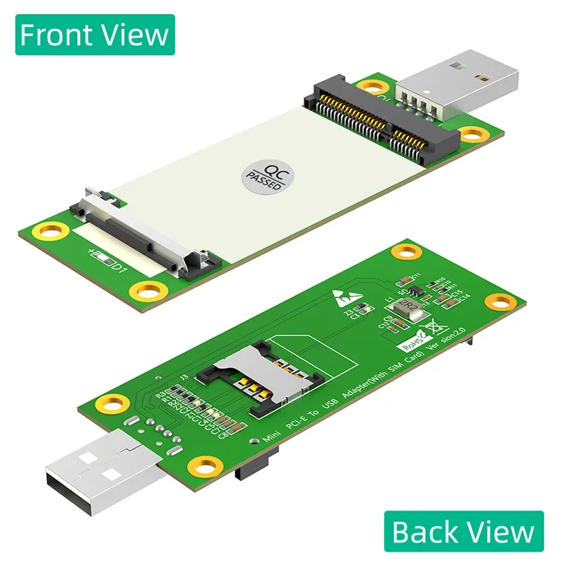 Фото Сетевой адаптер Mini PCIE на USB 2.0, преобразователь, переходная карта с SIM-слотом, поддержка модуля Mini PCI Express 3G/4G для настольного ноутбука №2