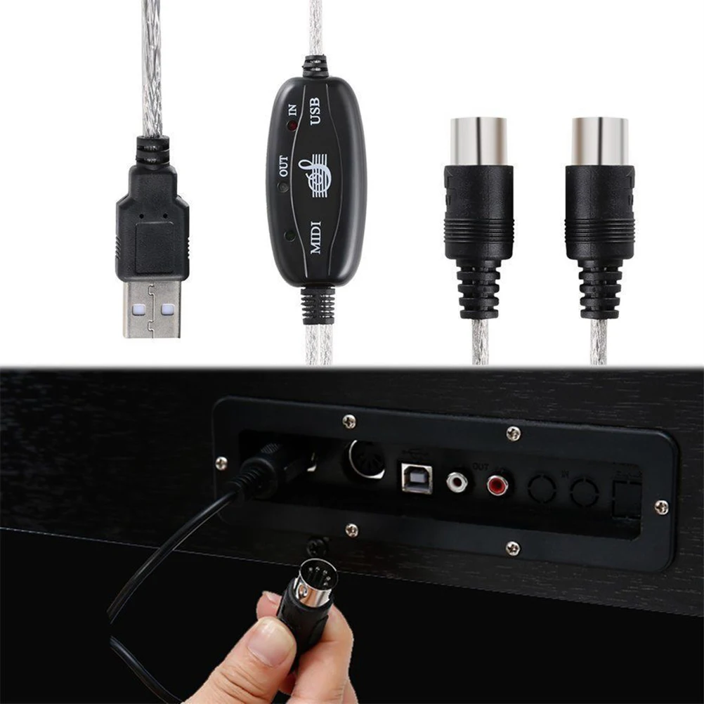 

Keyboard To Pc Usb Midi Cable Converter Music Cord 16 In-out Channels Interface