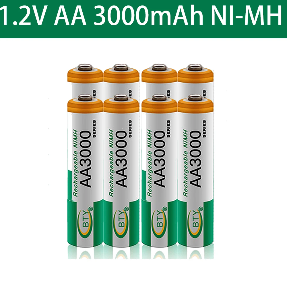 AA 3000 1 2 V качественная аккумуляторная батарея 3000mAh Ni-MH перезаряжаемая 2A