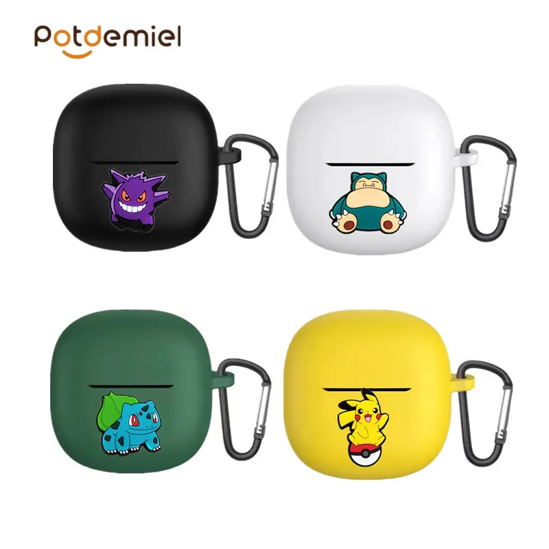 Фото Чехол для наушников Redmi Buds 6, чехол Potdemiel Pokemon, силиконовый чехол для беспроводных наушников, зарядное устройство, защитный чехол с крючком №1