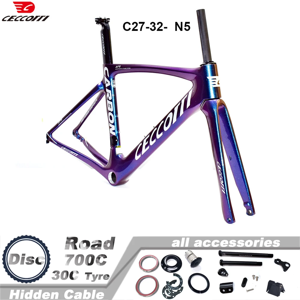 Модель CECCOTTI RF27 карбоновая велосипедная рама с лазерным логотипом и рулем T47BB