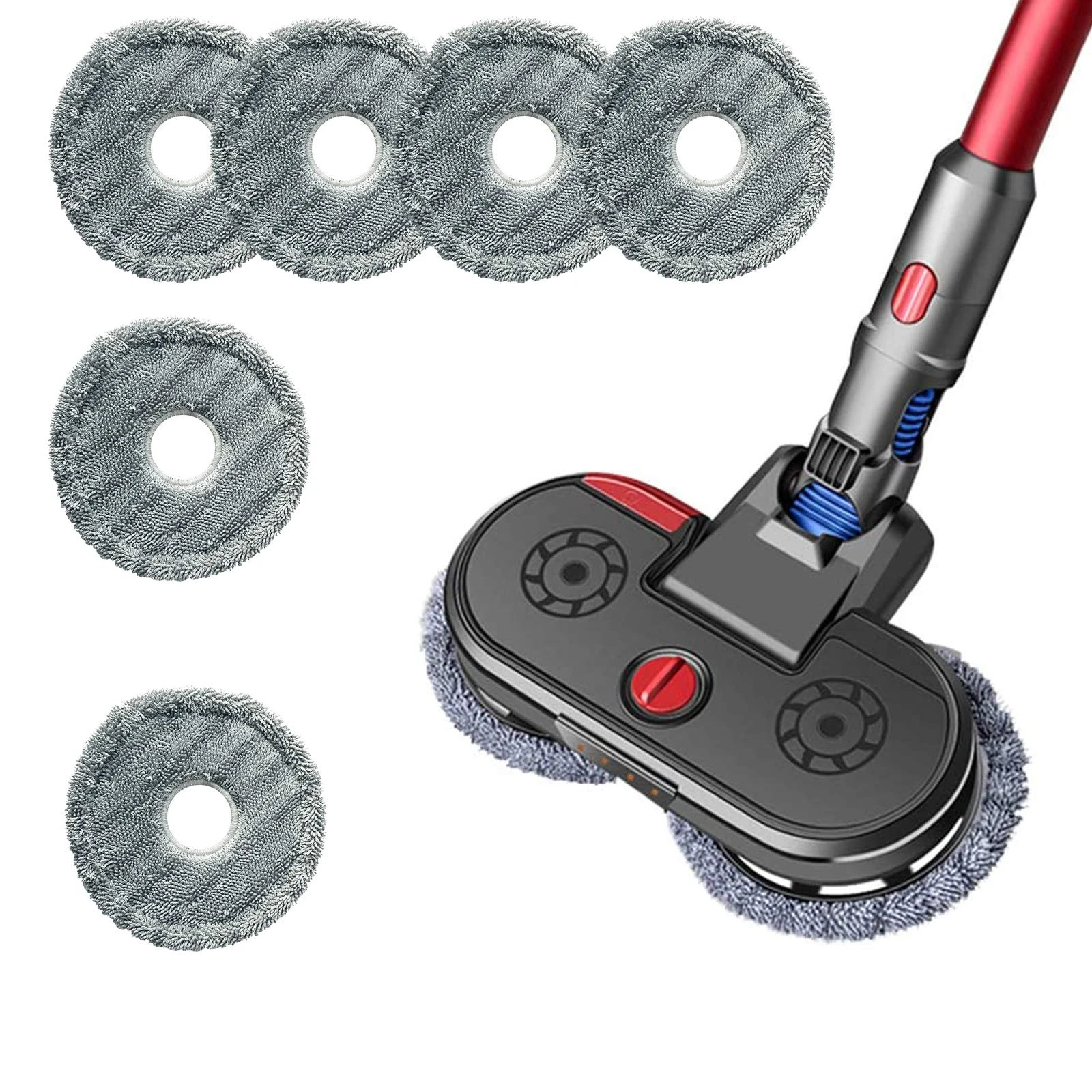 

Electric Dual Spin Mop Head 6pcs Pads 150ml Water Tank Vacuum Cleaner Cleaning Cloth Mop Attachment for Vacuum Cleaner